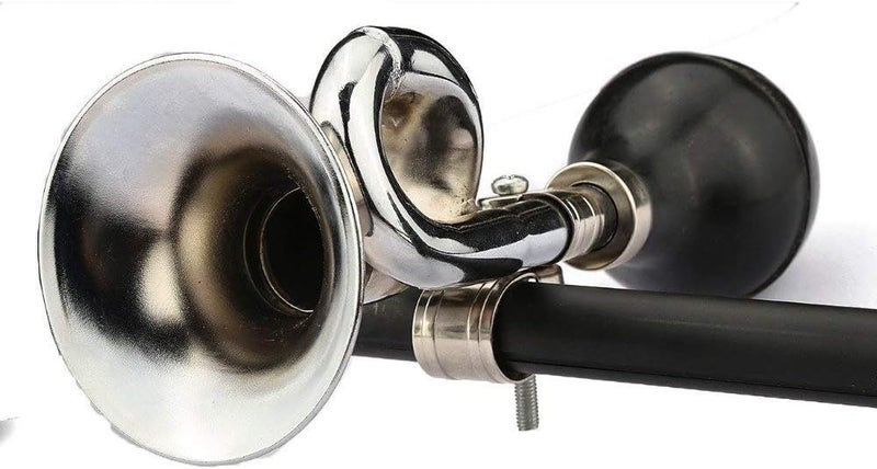 AUTUT 2 Pcs Bugle Horn Retro Clown Horn Kids Bike Horn Metal Air Horn with Squeeze Bulb for Bicycle, Golf Cart - Image 2