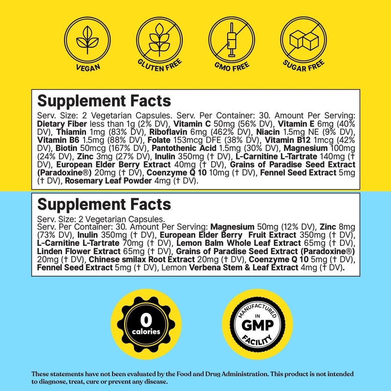 ColonBroom Day  Night Burner Supplements Pills for WomenMen with Inulin Lcarnitine Coenzyme Q 10 Grain of Paradise and More Colon Broom 60 Vegan Capsules Per Container - Image 5