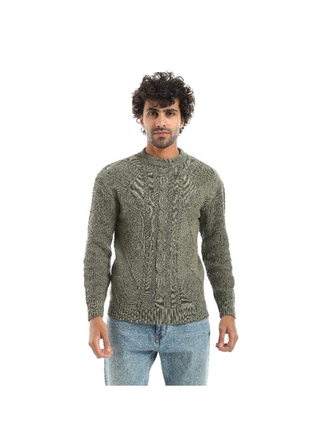 Caesar Men's Plain Wool pullover with Diamond Design - Image 1