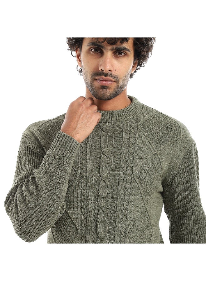 Caesar Men's Plain Wool pullover with Diamond Design - Image 5