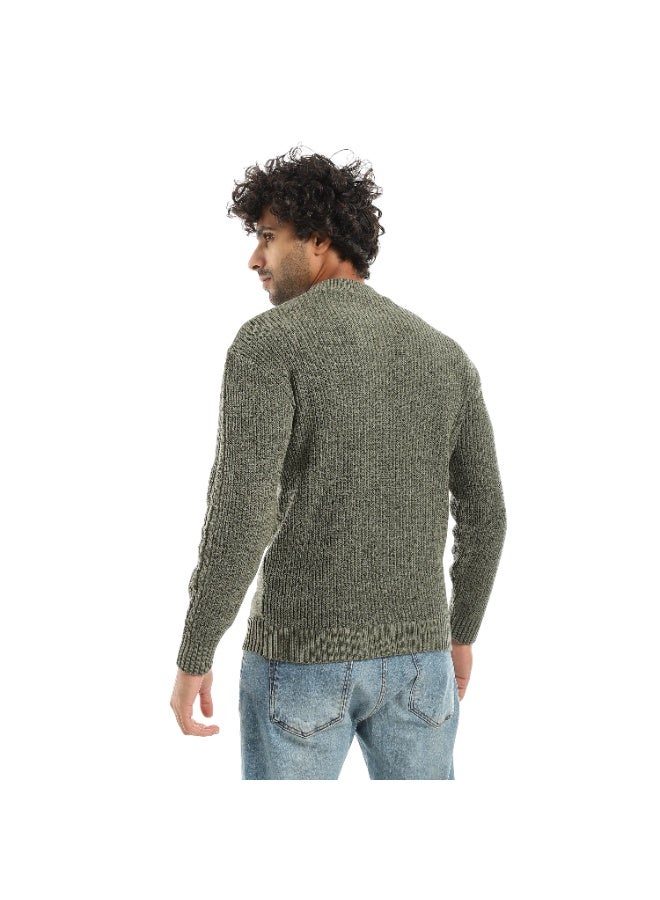 Caesar Men's Plain Wool pullover with Diamond Design - Image 3