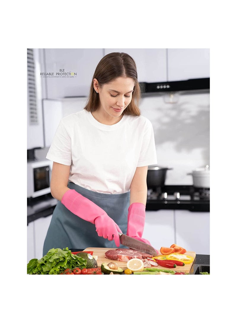 Y&D Cleaning Rubber Gloves, 2 Pairs Reusable Waterproof Dishwashing Non-slip, Kitchen Large, Laundry Clothes Gloves - Image 3