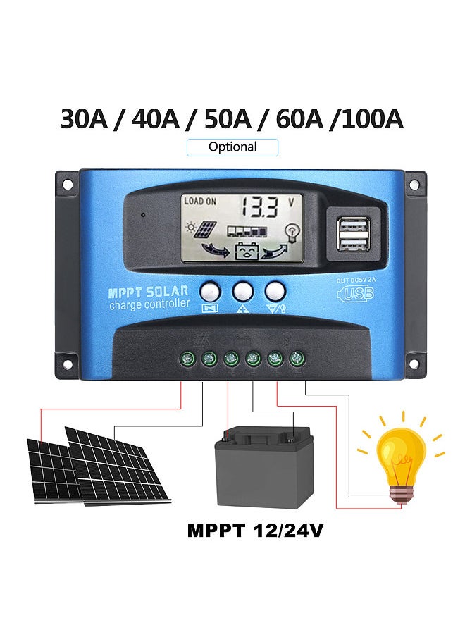 Generic 100A MPPT Solar Charge Controller Dual USB LCD Display Auto Solar Cell Panel Charger Regulator  - Image 5