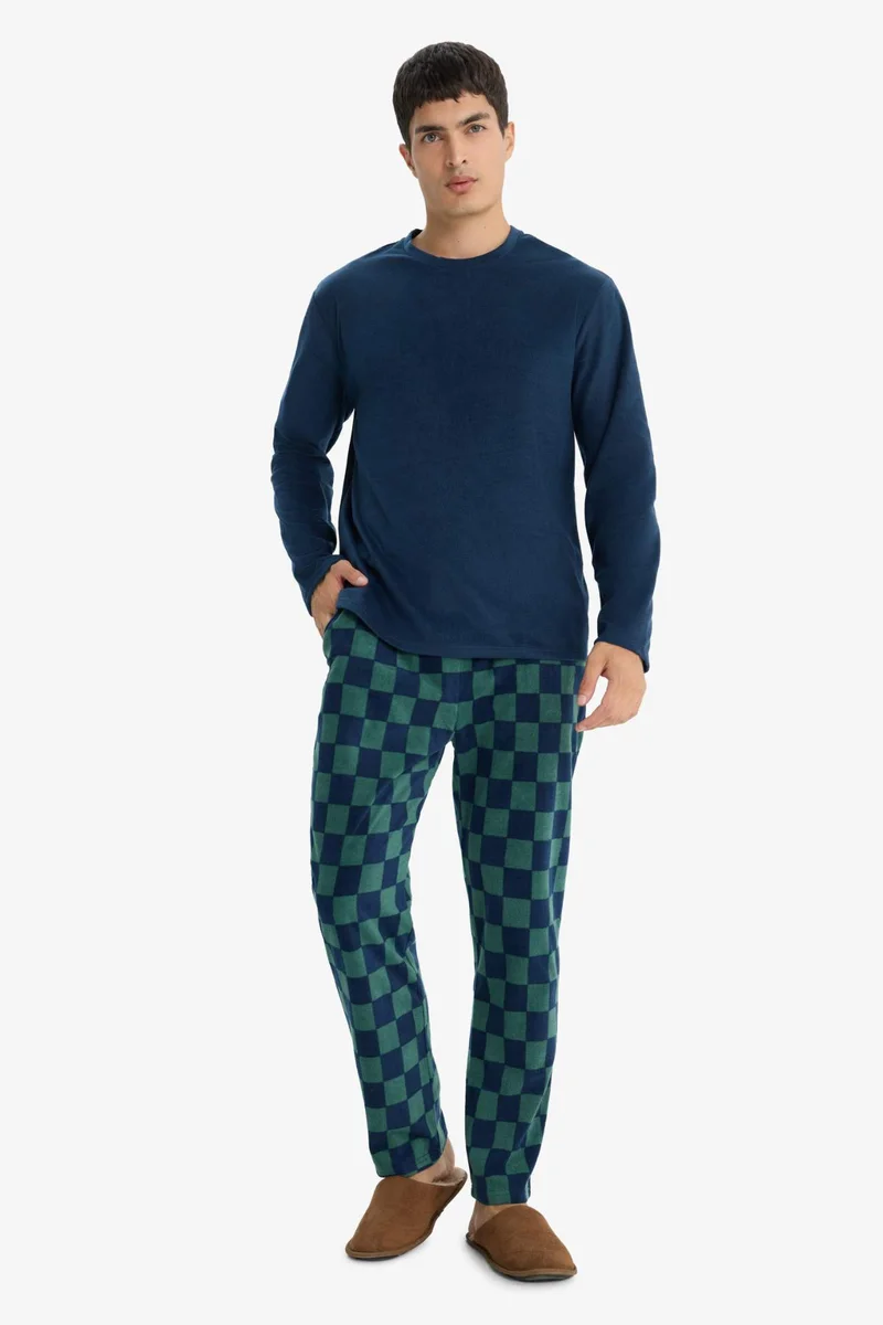 ديفاكتو 2 Piece Pyjama Set with Long Sleeve Top and Plaid Pants
