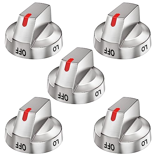S-Union DG64-00473A Stove Knobs Compatible with Samsung Stove Knob Replacement,for Samsung Gas Range Oven Knobs Parts NX58H5600SS NX58H5650WS NX58J7750SS NX58F5700WS Burner Control Dial Perilla,5pcs - Image 1