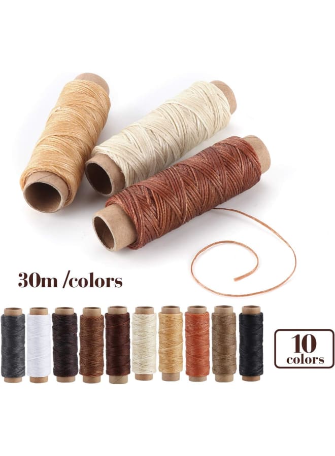 Leather Sewing Kit - 31 Pcs Leather Working Tools Upholstery Repair Kit with Waxed Thread, Leather Stitching Kit for DIY/Beginner Leather Sewing/Shoe Repair Kit  - Image 2