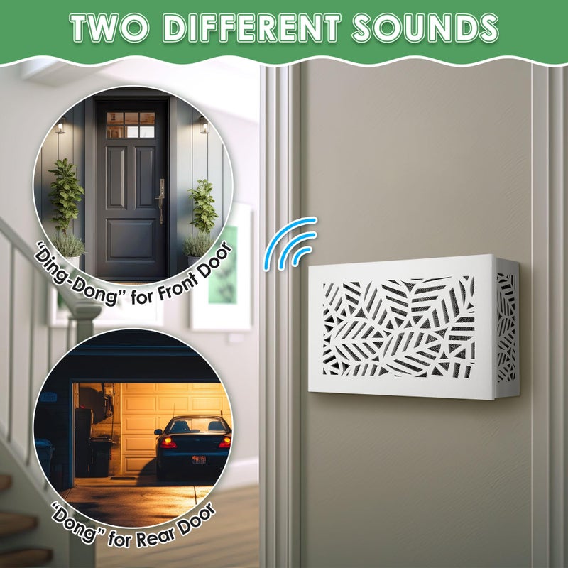 Saillong Wired Doorbell Chime, Upgrade Thickness Wooden Chime Box for Home Wall Inside, Compatible with Regular 16V 10VA Doorbell Button and Transformer, Two Loud Sounds(White) - Image 5