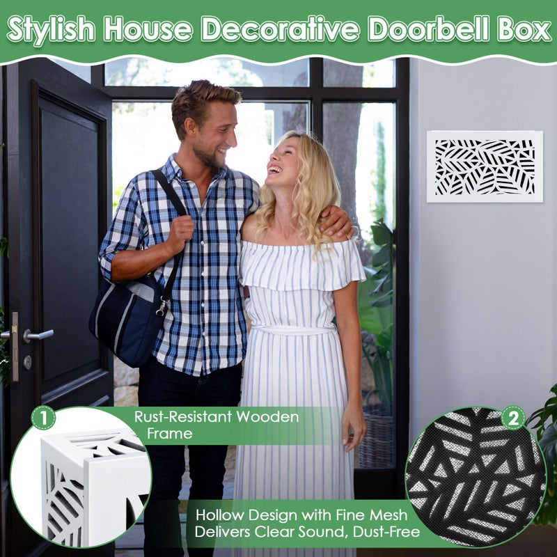 Saillong Wired Doorbell Chime, Upgrade Thickness Wooden Chime Box for Home Wall Inside, Compatible with Regular 16V 10VA Doorbell Button and Transformer, Two Loud Sounds(White) - Image 4