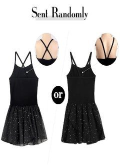 EQSJIU EQSJIU Tutu Dresses for Girls Camisole Dance Ballet Leotard with Skirts 5t Size 5-6 Years Old Black Outfits  - Image 2