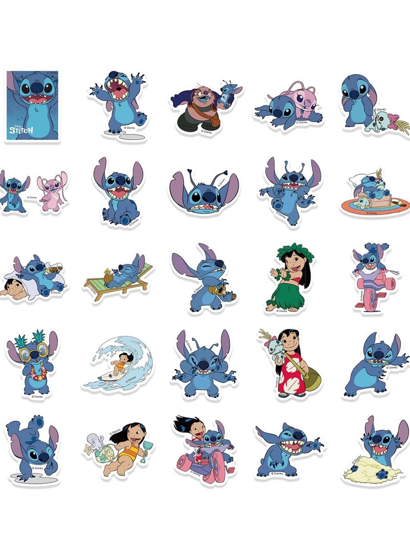 50 Pieces Stitch Waterproof Sticker Cute Anime Cartoon Laptop Skateboard Luggage Computer Water Bottle Sticker For Kids Teens Girls Adults  - Image 5