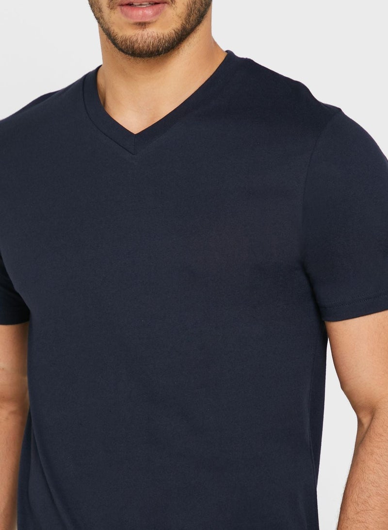Seventy Five Basics Essential V Neck T-shirt - Image 3