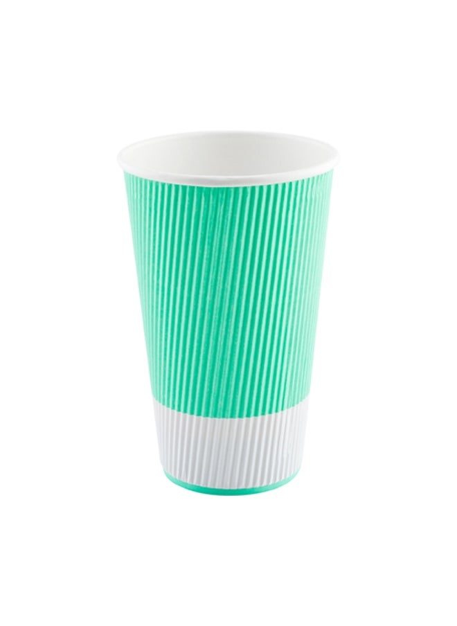 Restaurantware Restaurantware 16 Ounce Double Wall Disposable Coffee Cups, 500 Insulated Light Green Paper Tumblers with Ripple Wall Design, Lids Sold Separately for Hot Drinks like Tea, Hot Chocolate and More  - Image 1