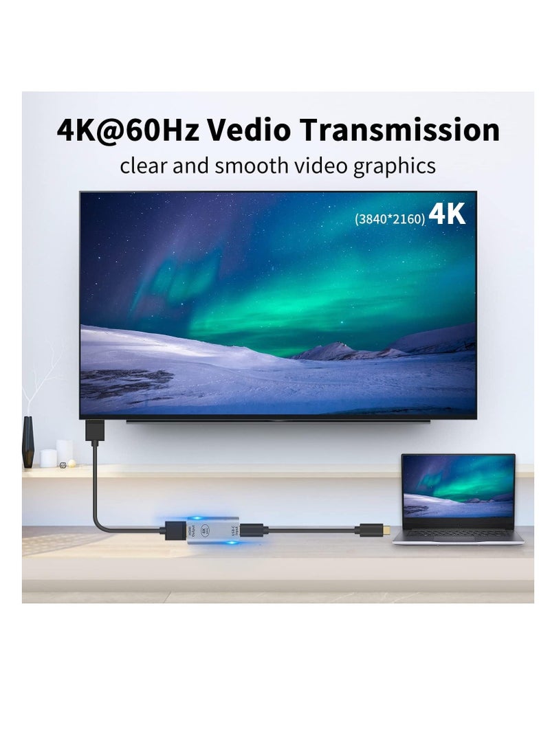 Y&D - USB C to DMI Adapter, USB-C HDMI 4K@60HZ HD mDP output VGA DP R, for Notebook, Projector, TV, Computer, Monitor, 1 Pcs - Image 1