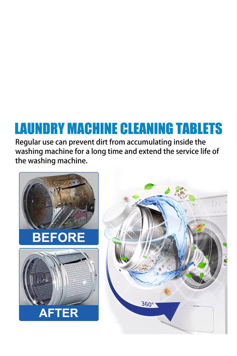 Jakehoe 20 PIECES Laundry Machine Cleaning Tablets, Washing Machine Cleaner Effervescent Tablets Washing Machine Cleaner Descaling Agent, Suitable For Washing Machine Cleaning, Sterilization, Dirt Removal - Image 2