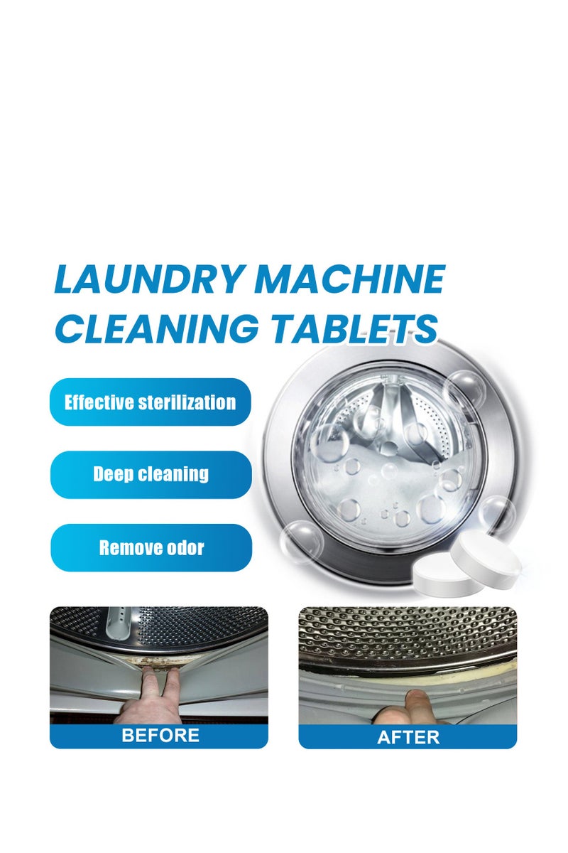 Jakehoe 20 PIECES Laundry Machine Cleaning Tablets, Washing Machine Cleaner Effervescent Tablets Washing Machine Cleaner Descaling Agent, Suitable For Washing Machine Cleaning, Sterilization, Dirt Removal - Image 3