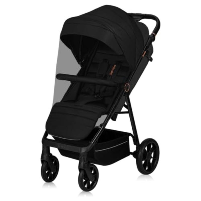 Stroller for daily urban use, aluminum frame, black color, full shock absorption and 360 swivel wheels for smooth maneuverability - Image 3