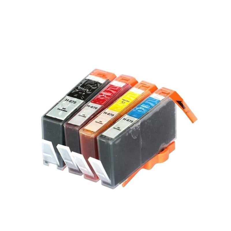 4 قطع خرطوشة حبر H670 لطابعات HP Photosmart Deskjet Ink Advantage 3525 4615 4620 4625 5525 6526 - Image 2