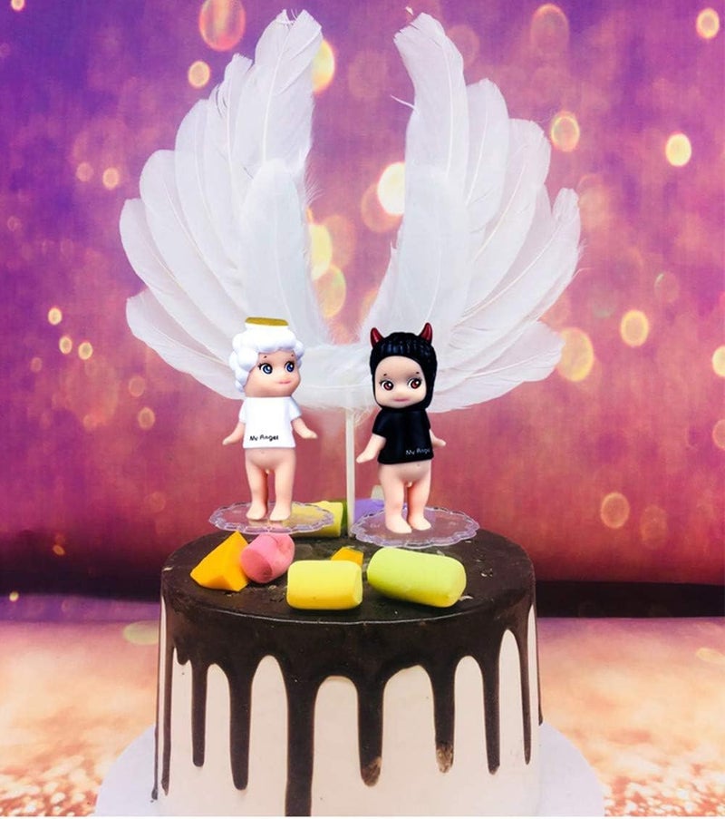 klarako Angel Wing Cake Topper 20 * 18cm Feather Wings Cake Sticks Decorations for Angel Wings for Kidscake Topper Baby Shower - Image 5