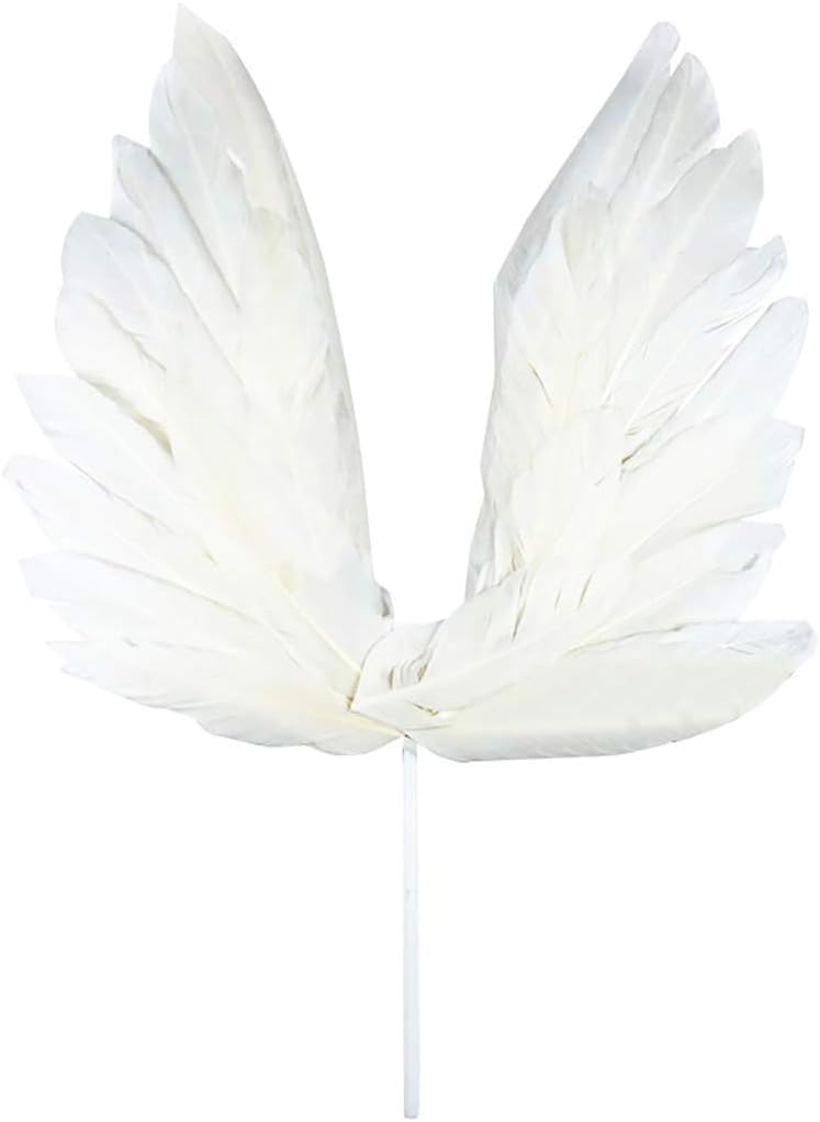 klarako Angel Wing Cake Topper 20 * 18cm Feather Wings Cake Sticks Decorations for Angel Wings for Kidscake Topper Baby Shower - Image 1