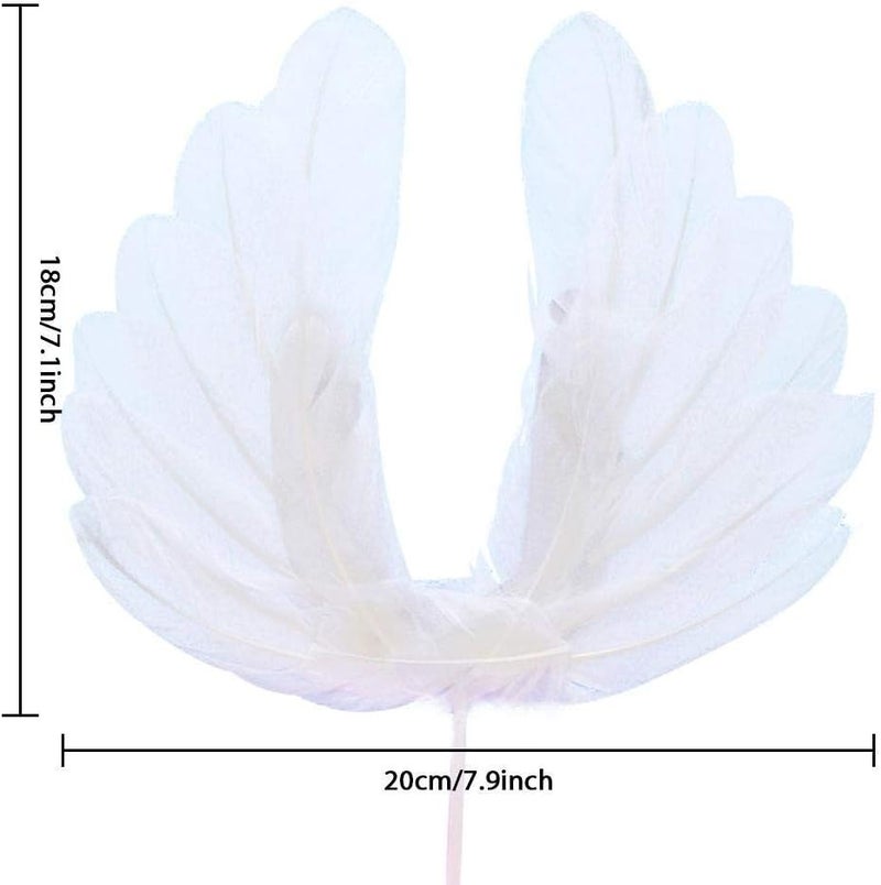 klarako Angel Wing Cake Topper 20 * 18cm Feather Wings Cake Sticks Decorations for Angel Wings for Kidscake Topper Baby Shower - Image 4