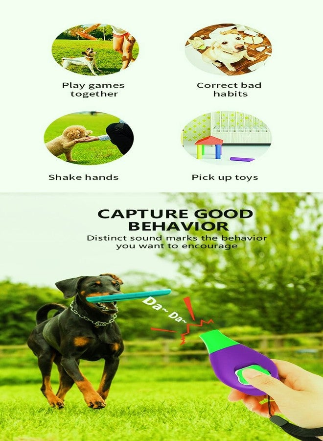 Perwin Dog Training Clicker with Whistle and Wrist Strap - Positive Behavior Reinforcer for Pets - All Ages, Puppy and Adult Dogs - Use to Reward and Train - Dog Whistle Included (Blue) - Image 2