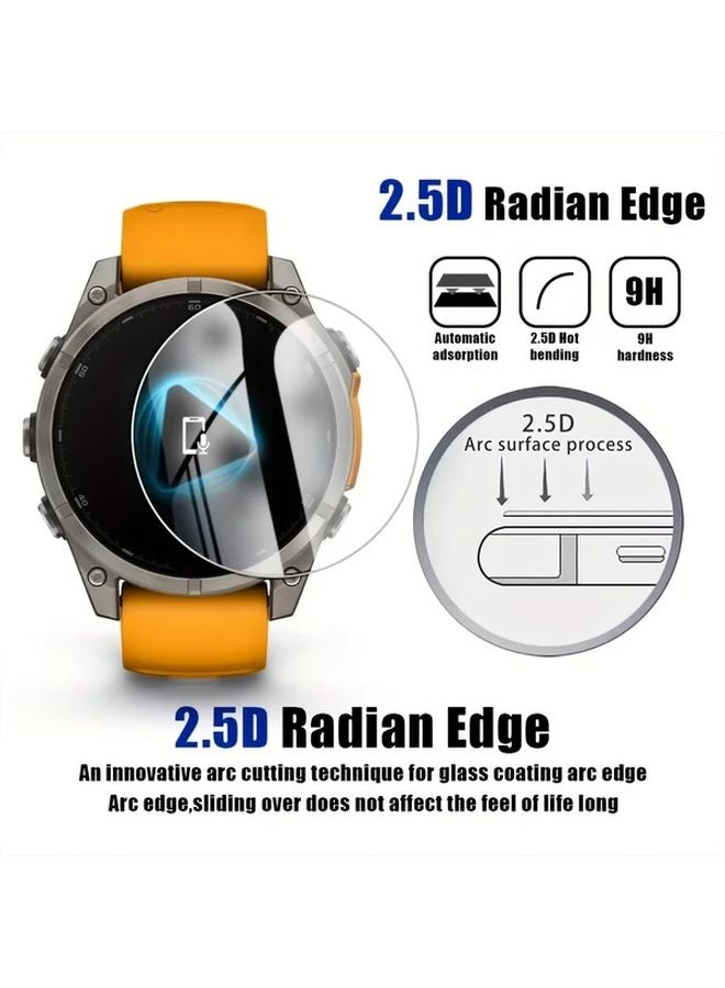 5Pcs Tempered Glass Screen Protector For Garmin Fenix 8 47mm AMOLED 9H Hardness HD Clarity - Image 3