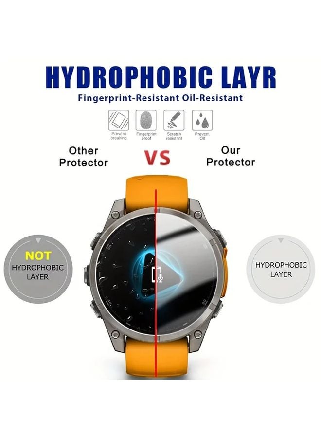5Pcs Tempered Glass Screen Protector For Garmin Fenix 8 47mm AMOLED 9H Hardness HD Clarity - Image 5