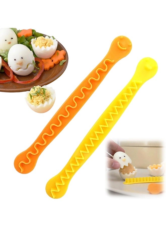 2pcs Fancy Cut Eggs Cutters, Fancy Egg Cutter Kitchen Gadgets, Can Be Used As a Fruit Slicer  - Image 1