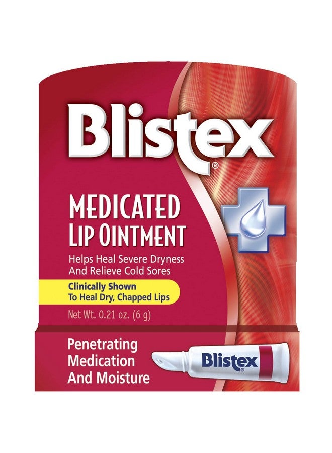 Blistex Medicated Lip Ointment, 0.21 Ounce Tube, Pack of 24 - Relieves Cold Sores & Helps Heal Dry Chapped Lips, Pain Relief from Lip Sores & Blisters, Healing Ointment - Image 1