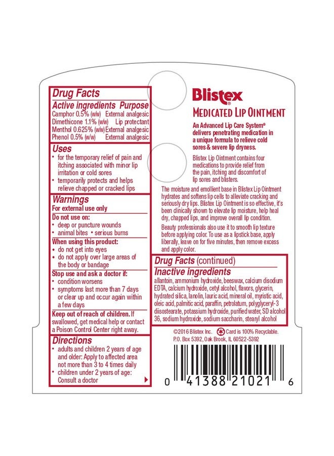 Blistex Medicated Lip Ointment, 0.21 Ounce Tube, Pack of 24 - Relieves Cold Sores & Helps Heal Dry Chapped Lips, Pain Relief from Lip Sores & Blisters, Healing Ointment - Image 3