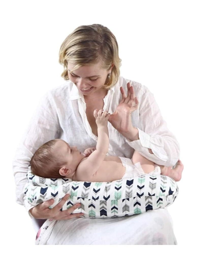 Generic Boppy Nursing Pillow And Positioner - Original, Black And Gold Animals, Breastfeeding, Bottle Feeding, Baby Support, With Removable Cotton Blend Cover, Wake Up Time Support - Multi Color  - Image 2