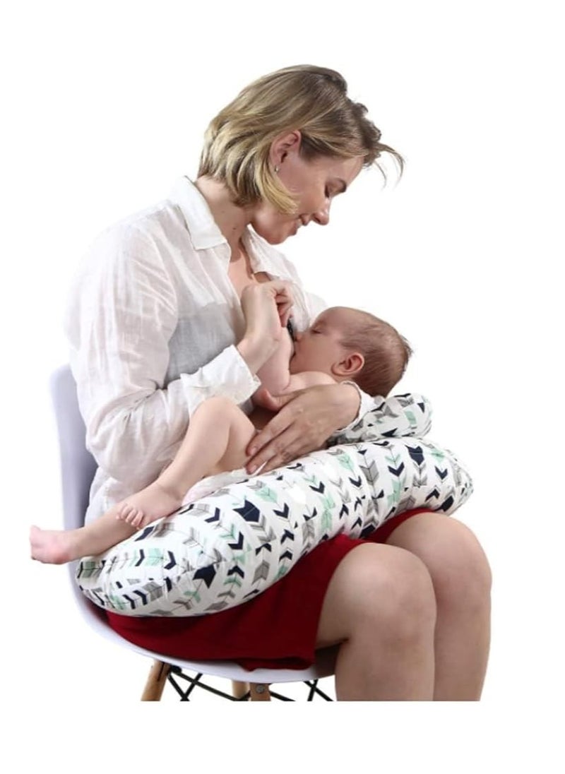 Generic Boppy Nursing Pillow And Positioner - Original, Black And Gold Animals, Breastfeeding, Bottle Feeding, Baby Support, With Removable Cotton Blend Cover, Wake Up Time Support - Multi Color  - Image 3