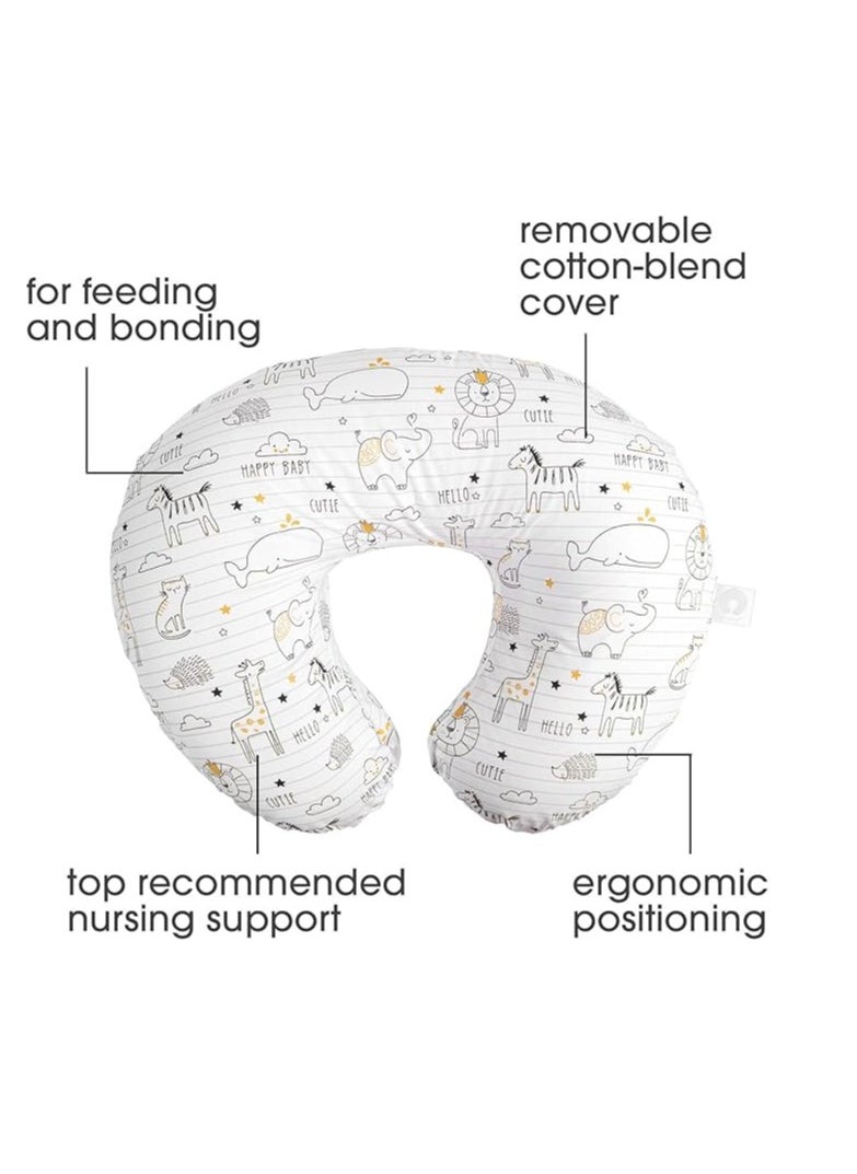Generic Boppy Nursing Pillow And Positioner - Original, Black And Gold Animals, Breastfeeding, Bottle Feeding, Baby Support, With Removable Cotton Blend Cover, Wake Up Time Support - Multi Color  - Image 4