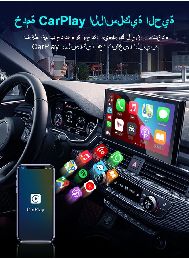 4.0 wireless CarPlay Wireless Android Auto dongle wireless adapter 4G+5.8 GHz WiFi plug and play Auto Fast Link for 98% car with wired CarPlay Siri Google map iOS For mazda MG Kia hyundai