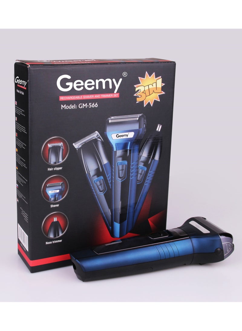 GEEMY GM566 3 in 1 Rechargeable Personal Grooming Kit Hair Clipper and Electric Shaver - Image 1