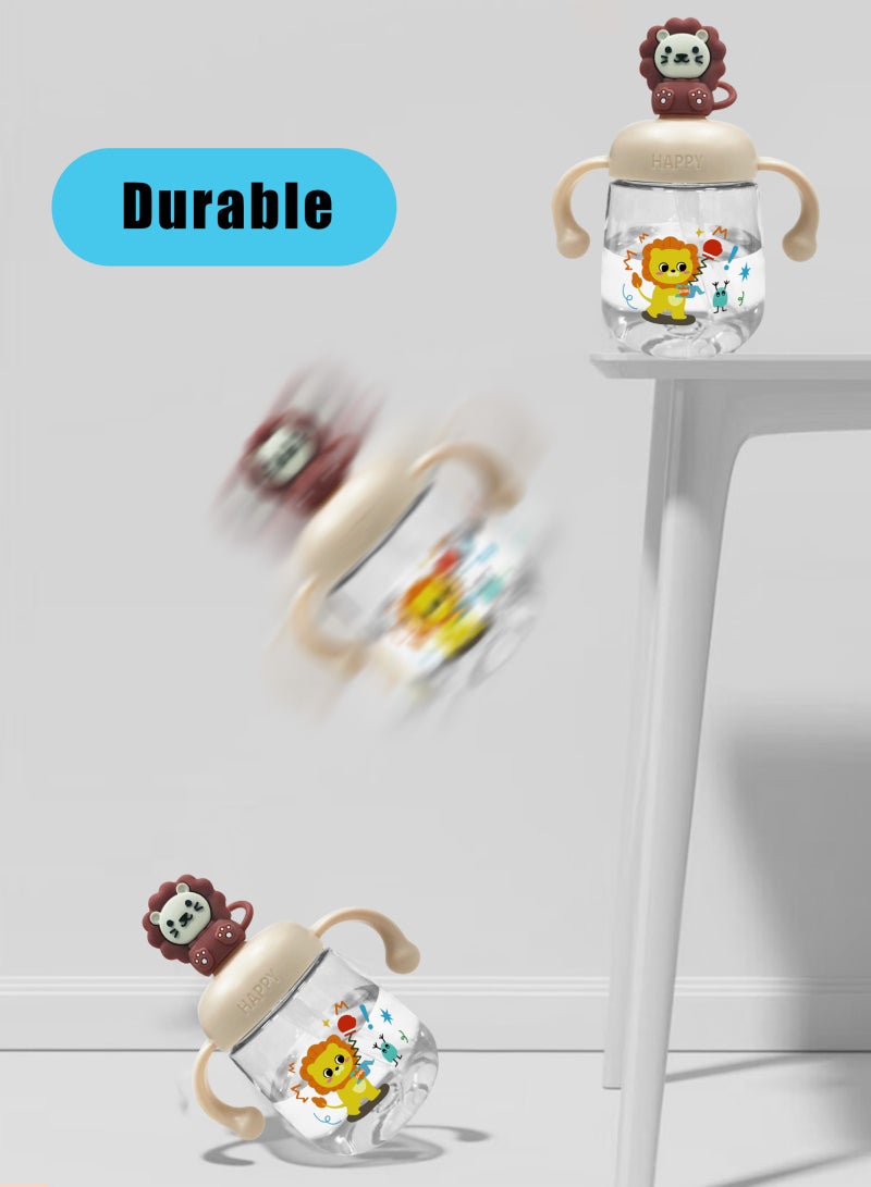 URbazaar 2-Pcs Baby Sippy Cups For 6 Months +, 350ml Baby Cup with Weighted Straw and Easy Grip Handles, Kids Water Bottle with Simple Flip Lid, 360 Degree Spill Proof Toddler Cup - Image 2