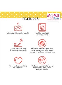 MOMSEASY MOMSEASY Water Proof and Reusable MatBed ProtectorAbsorbent Drysheet Pink Medium 100x70 cm  - Image 3