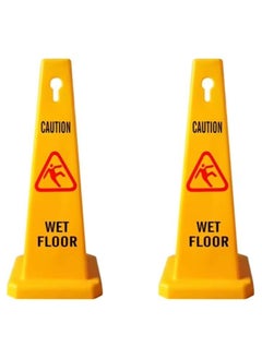 Scrolls Caution Wet Floor Safety Cone | Yellow Wet Floor Sign for Safety with 4 Sides View | Easily Noticable Floor Sign  - Image 3
