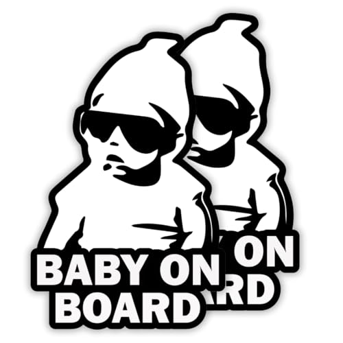 TOTOMO Baby on Board Sticker for Cars Funny Cute Safety Caution Decal Sign for Car Window and Bumper No Need for Magnet or Suction Cup - Carlos from The Hangover (2 Pack) - Image 1