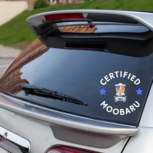 Mocomfor You Have Been Mooed Moo Moo Suba Car Sticker Decal Certified Moobaru Funny Cow Bumper Sticker for Subaru Owners Waterproof Vinyl 47inch 2pack Bluestar - Image 1