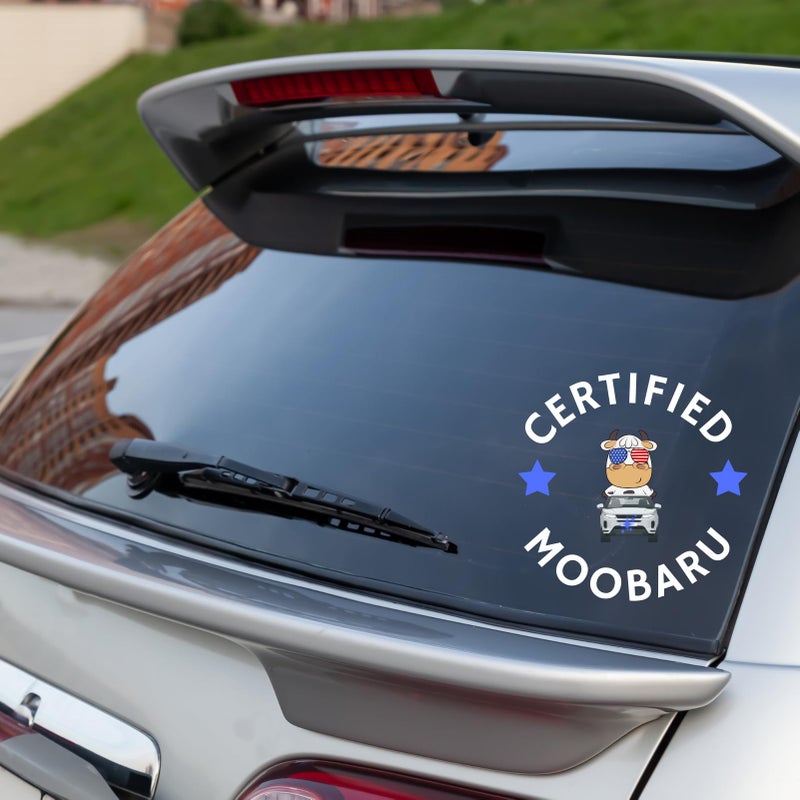 Mocomfor You Have Been Mooed Moo Moo Suba Car Sticker Decal Certified Moobaru Funny Cow Bumper Sticker for Subaru Owners Waterproof Vinyl 47inch 2pack Bluestar - Image 3