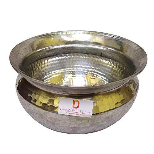 Dharam Paul Traders Heavy Weight Aluminium Handi, SIPRI with Hammered Design for Cooking Rice, Biryani, sabzi etc in Kitchen, Polished. 2.5 Liter. - Image 3