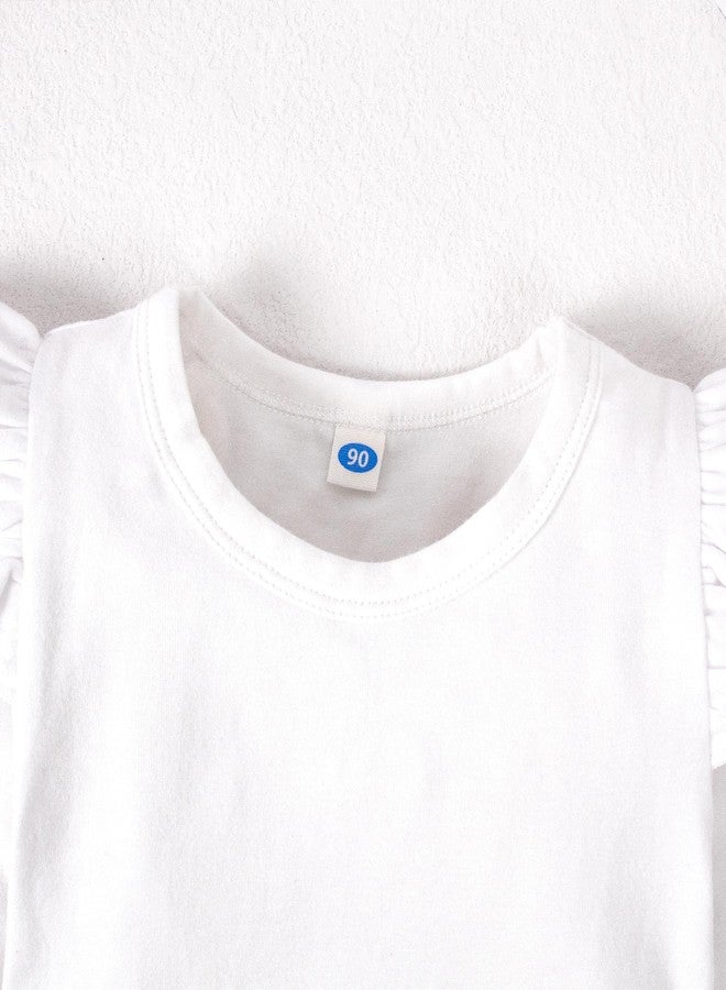 Magic Park 0-24M Infant Girl Romper Baby Girls Solid Color Bodysuit Toddler Ruffle Jumpsuit Shirts Casual Tops Baptism Shirt (Long_White, 18-24 Months) - Image 3