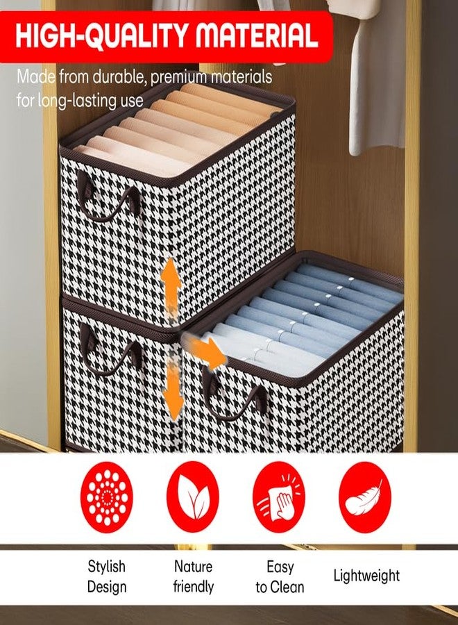 PRIME PICK Store Pro Storage Box Foldable Cloth Organizer Non Woven Fabric Breathable Wardrobe Storage Bin Sturdy Frame Handles Space Saving Clothes Organizer Black and White Pack of 6 - Image 5