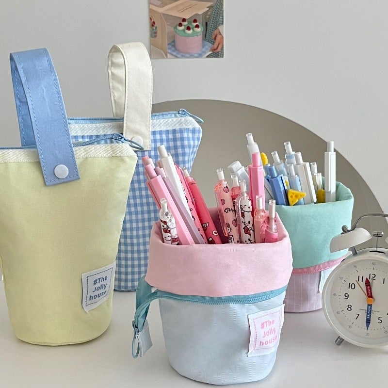 High-Appearance Pen Holder and Pencil Case, Japanese Ins Style, Large Capacity, Standable - Image 1