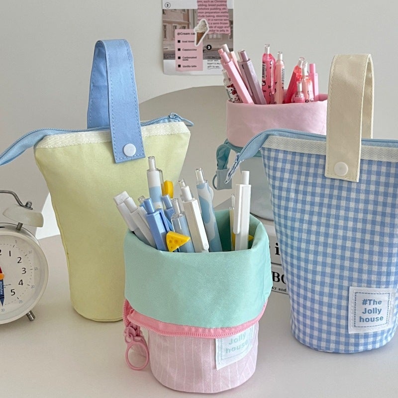 High-Appearance Pen Holder and Pencil Case, Japanese Ins Style, Large Capacity, Standable - Image 3