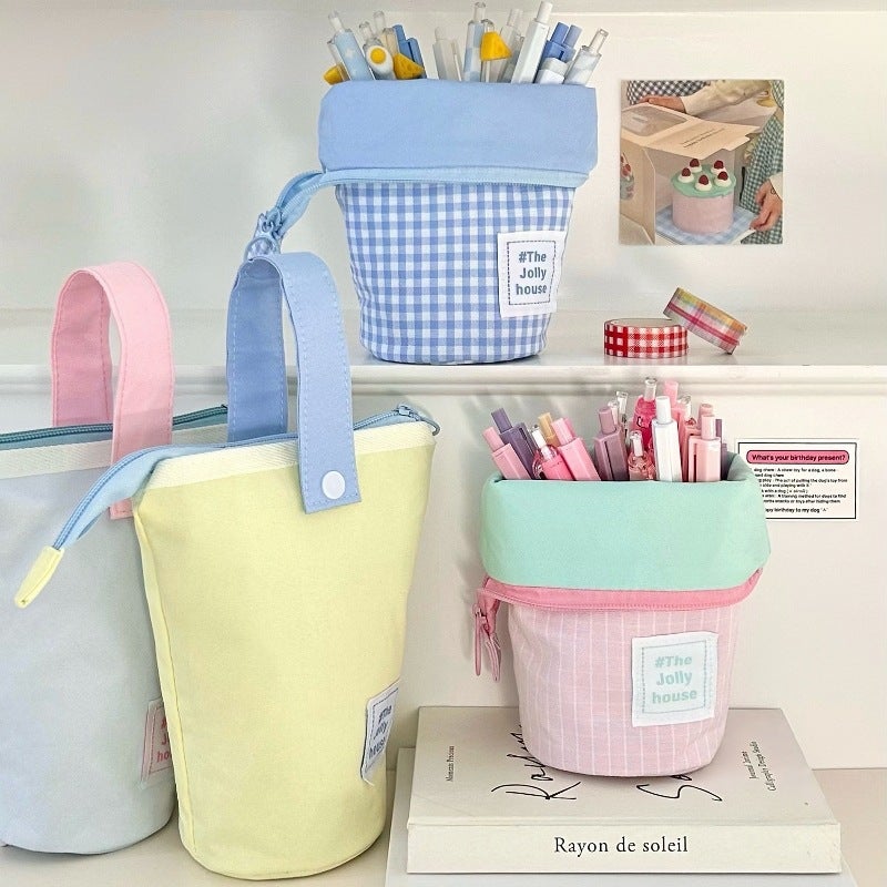 High-Appearance Pen Holder and Pencil Case, Japanese Ins Style, Large Capacity, Standable - Image 4