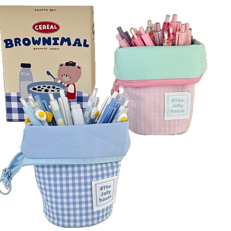High-Appearance Pen Holder and Pencil Case, Japanese Ins Style, Large Capacity, Standable - Image 5
