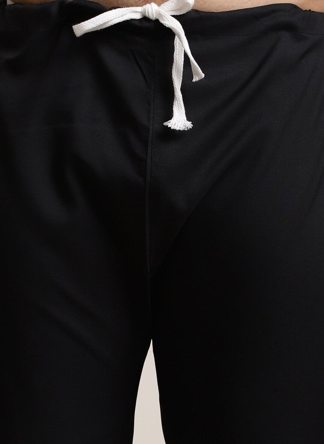 Sojanya Pure Cotton Black Kurta with Salwar for Men - Image 3
