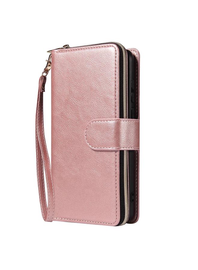 Zaboon Case For Huawei P40 Zipper Wallet Bag Horizontal Flip PU Leather Case with Holder & 9 Card Slots & Wallet & Lanyard & Photo Frame - Image 2